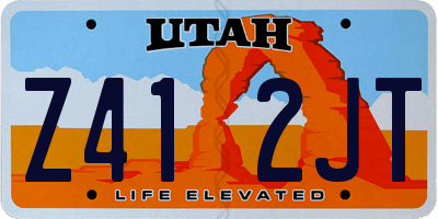 UT license plate Z412JT