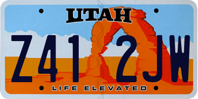 UT license plate Z412JW