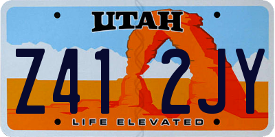 UT license plate Z412JY