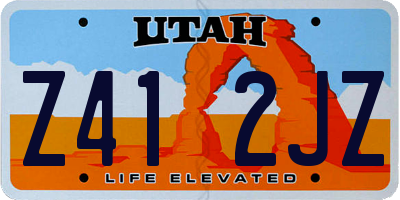 UT license plate Z412JZ