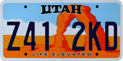 UT license plate Z412KD