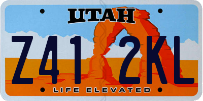 UT license plate Z412KL