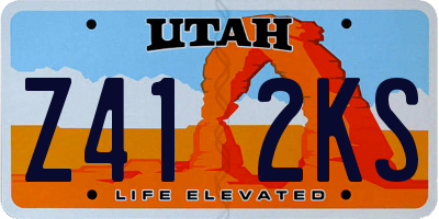 UT license plate Z412KS