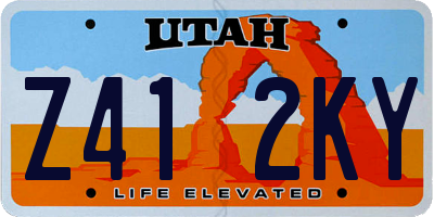 UT license plate Z412KY
