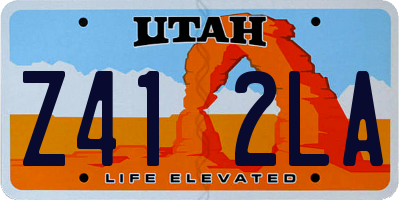 UT license plate Z412LA