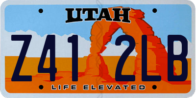 UT license plate Z412LB