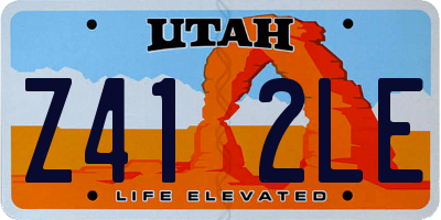 UT license plate Z412LE