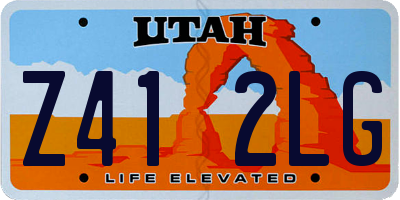 UT license plate Z412LG