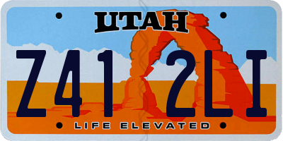 UT license plate Z412LI