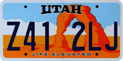 UT license plate Z412LJ
