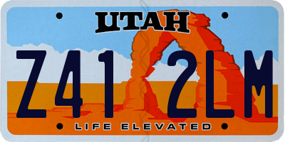 UT license plate Z412LM