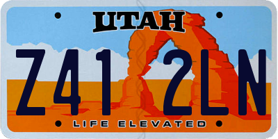 UT license plate Z412LN