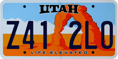 UT license plate Z412LO