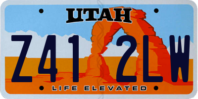 UT license plate Z412LW