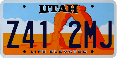 UT license plate Z412MJ