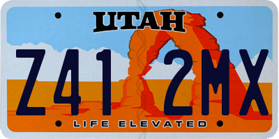 UT license plate Z412MX