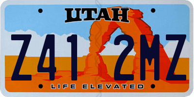 UT license plate Z412MZ