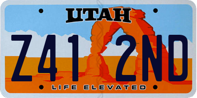 UT license plate Z412ND