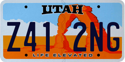 UT license plate Z412NG