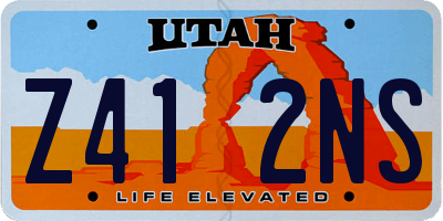 UT license plate Z412NS