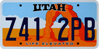 UT license plate Z412PB