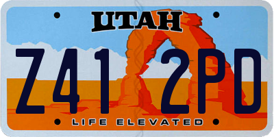 UT license plate Z412PD