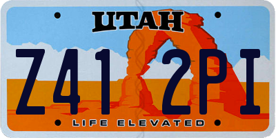 UT license plate Z412PI