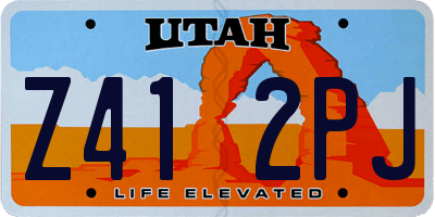 UT license plate Z412PJ