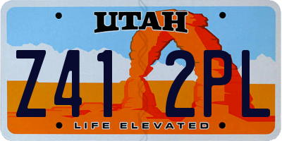 UT license plate Z412PL