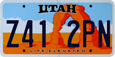 UT license plate Z412PN
