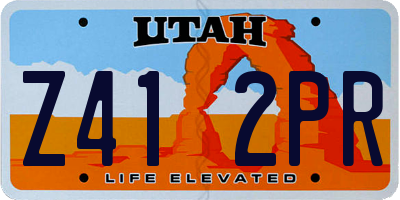 UT license plate Z412PR