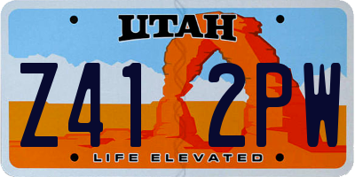 UT license plate Z412PW