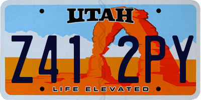 UT license plate Z412PY