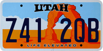 UT license plate Z412QB