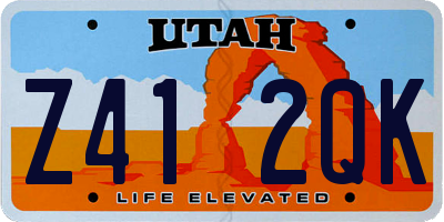 UT license plate Z412QK