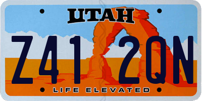 UT license plate Z412QN