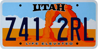 UT license plate Z412RL