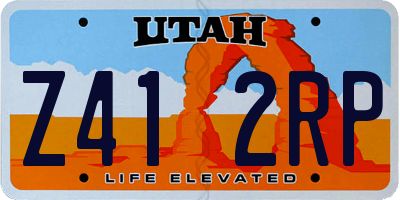 UT license plate Z412RP