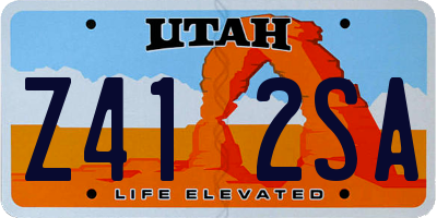 UT license plate Z412SA