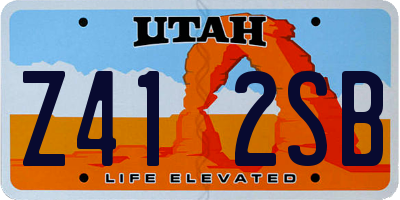 UT license plate Z412SB