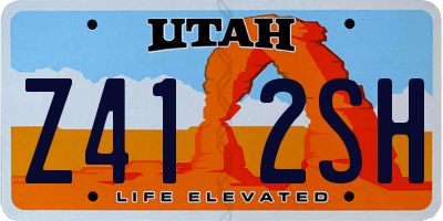UT license plate Z412SH