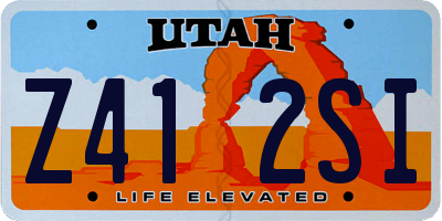 UT license plate Z412SI