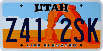 UT license plate Z412SK