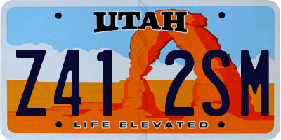 UT license plate Z412SM