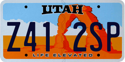 UT license plate Z412SP
