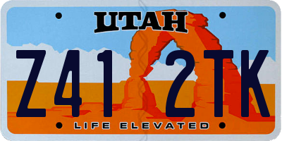 UT license plate Z412TK
