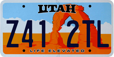 UT license plate Z412TL