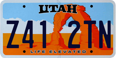 UT license plate Z412TN