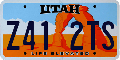 UT license plate Z412TS