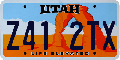 UT license plate Z412TX